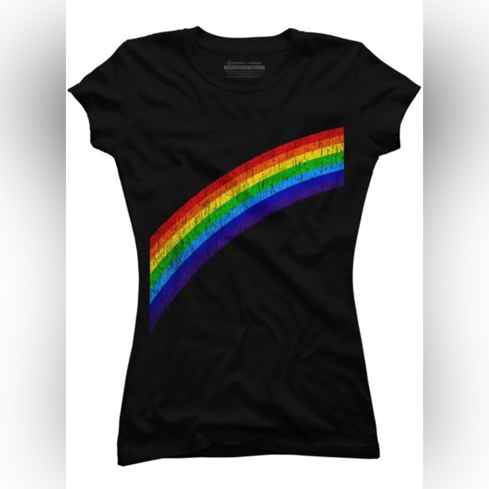 Rainbow 🌈 Black Graphic T Shirt